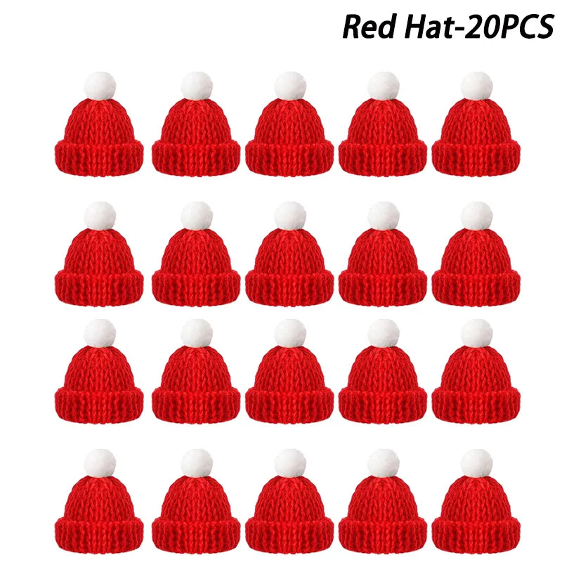 Mini Christmas Hat and Scarf Set - DIY Holiday Party Decoration