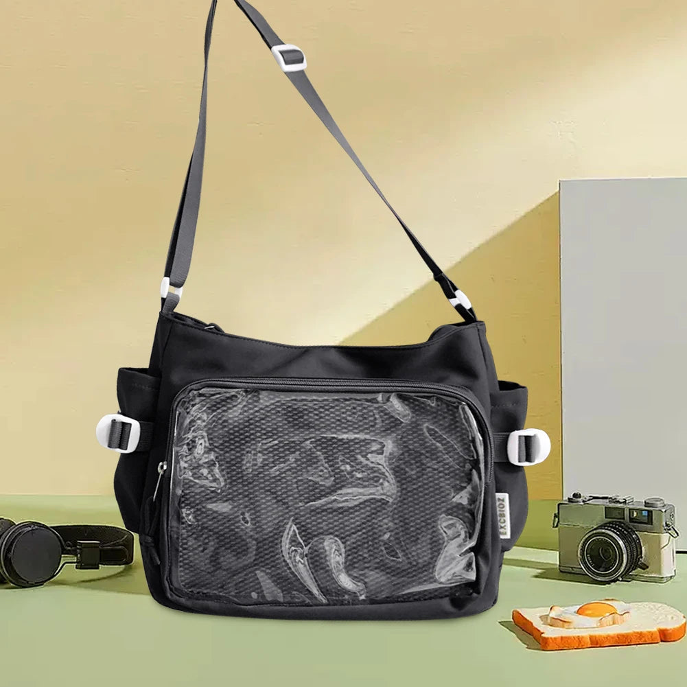Japanese Ita Bag - Womens Clear Window Shoulder Purse with Multi-Pockets and Adjustable Strap - ZOOMNSTORE