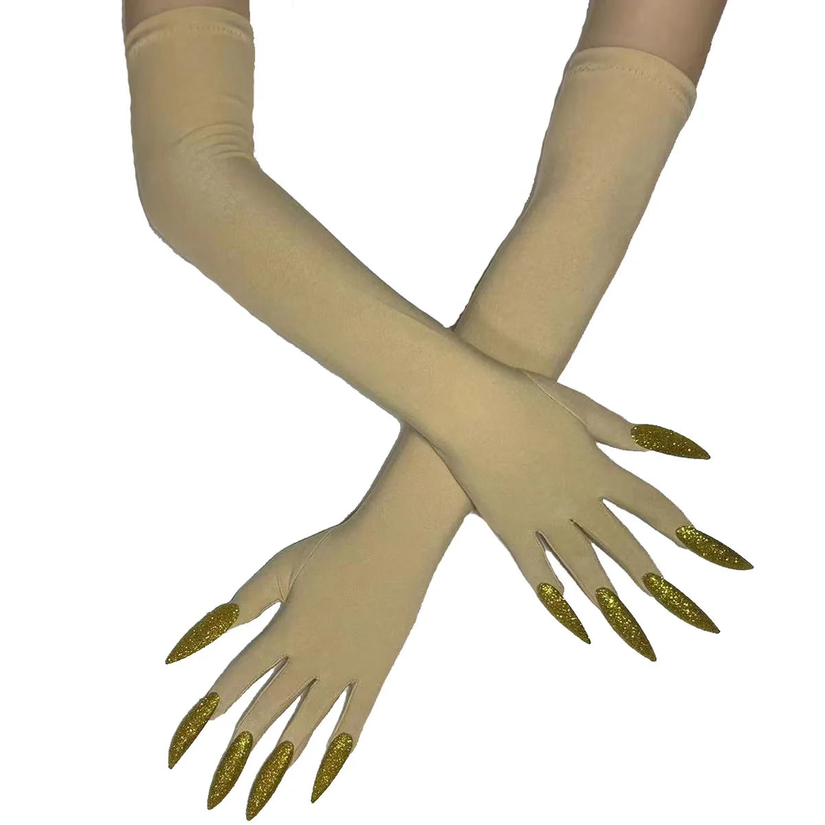 Halloween Ghost Claw Gloves - Cosplay Dress Up with Black Long Nails