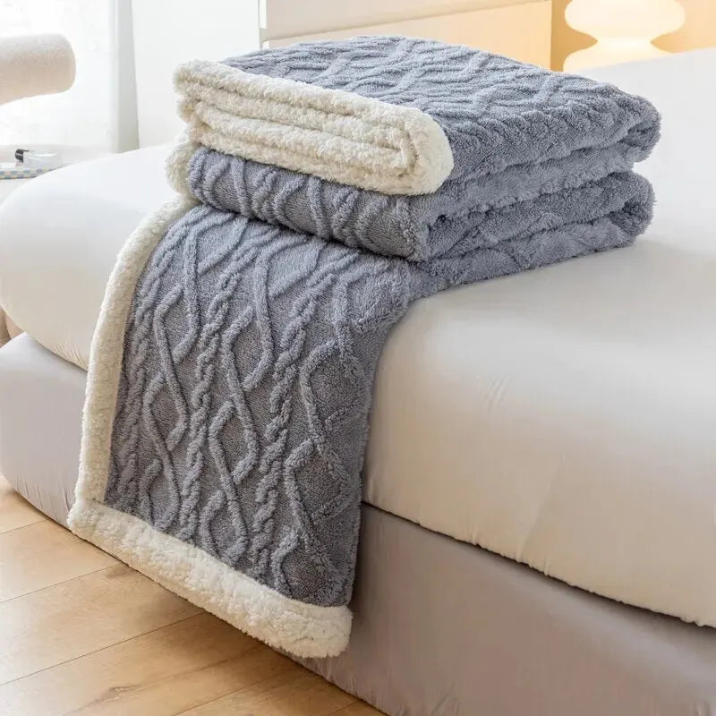 Tafurong Lamb Wool Tapestry Blanket - Thick Warm Leisure Office Nap Blanket