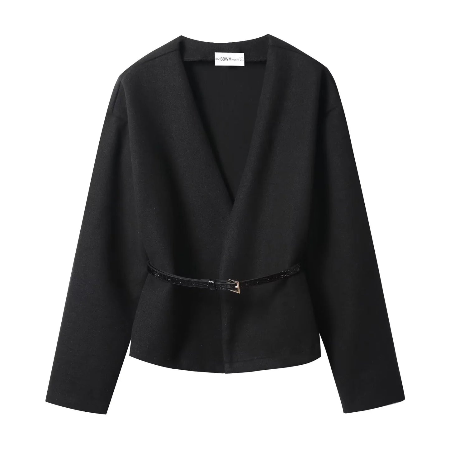Women's Autumn Coat - Belted Winter Jacket With Soft Top Outerwear, Elegant Casual Style