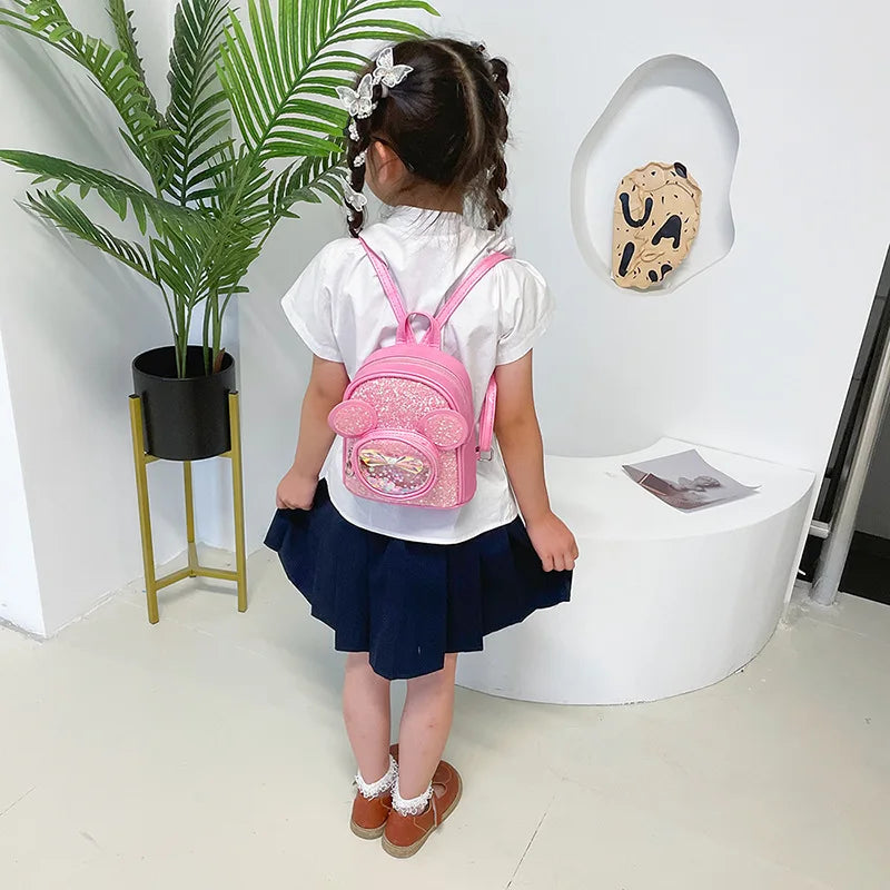 Cute Sequin Backpack for Girls - Cartoon Princess Kindergarten Schoolbag - ZOOMNSTORE
