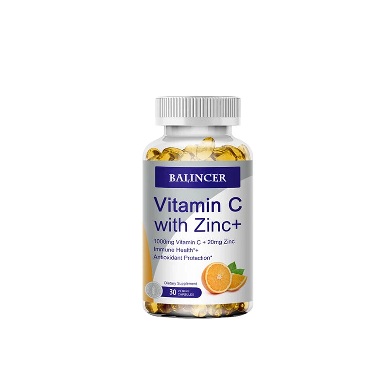 Vitamin C with Zinc, Bioavailable, Ascorbic Acid, Zinc Oxide, Non-GMO and Gluten-Free Supplement
