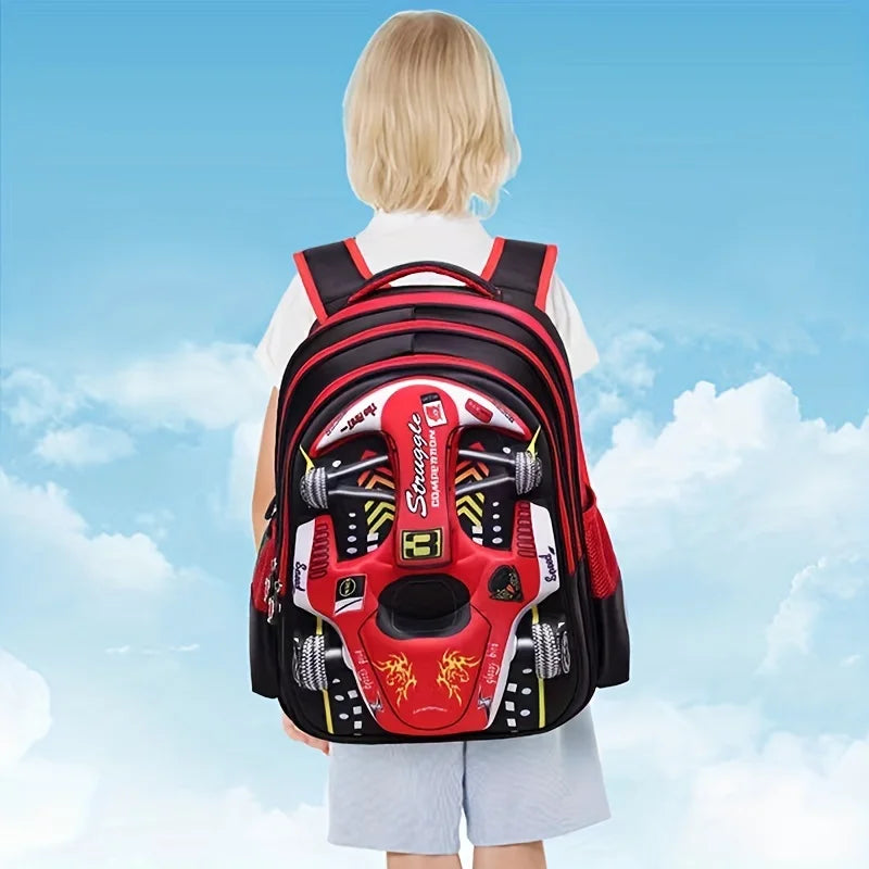 Waterproof 3D Car Backpack - Lightweight Preschool School Bag for Kids - ZOOMNSTORE