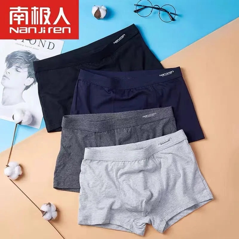 Plus Size Mens Cotton Boxer Shorts - Solid Color Underwear L-6XL