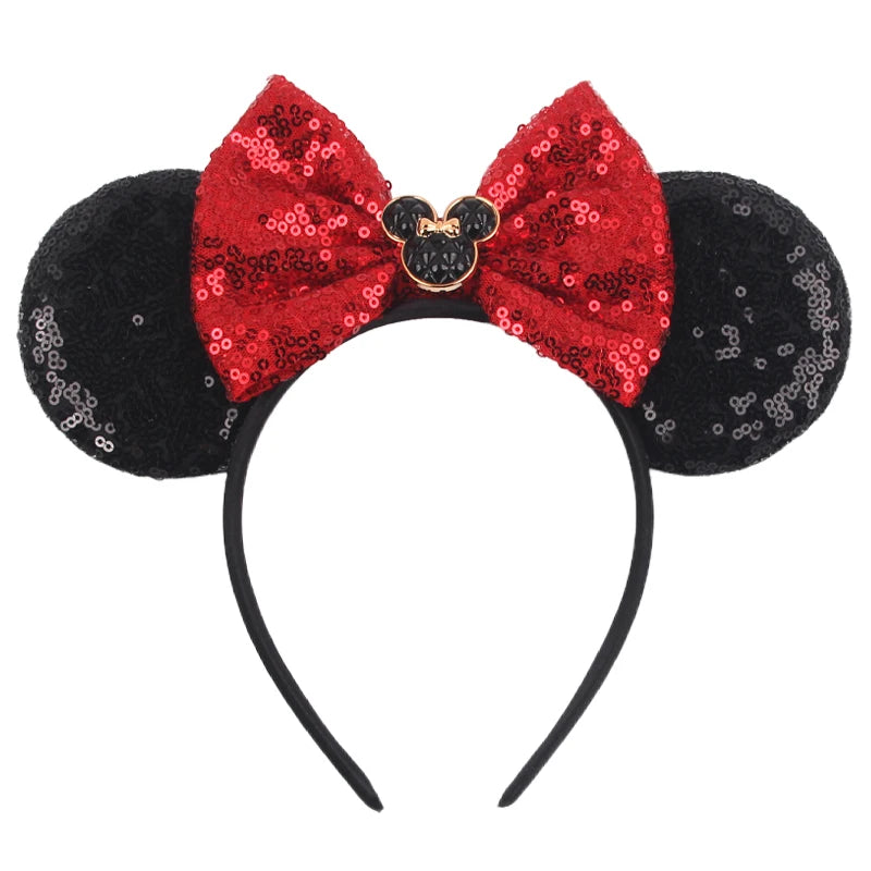 Mickey Mouse Ears Headband - Sequin Hair Bow for Halloween Festival and Cosplay