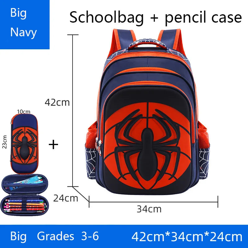 Spider Backpack Pencil Case Set - Waterproof School Bag for Boys - ZOOMNSTORE
