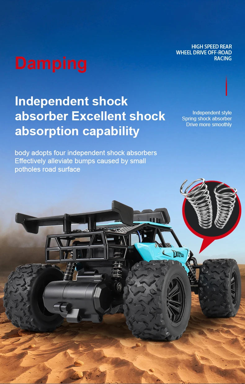 116 Alloy Remote Control Car - High-Speed Off-Road Big Foot Vehicle - ZOOMNSTORE