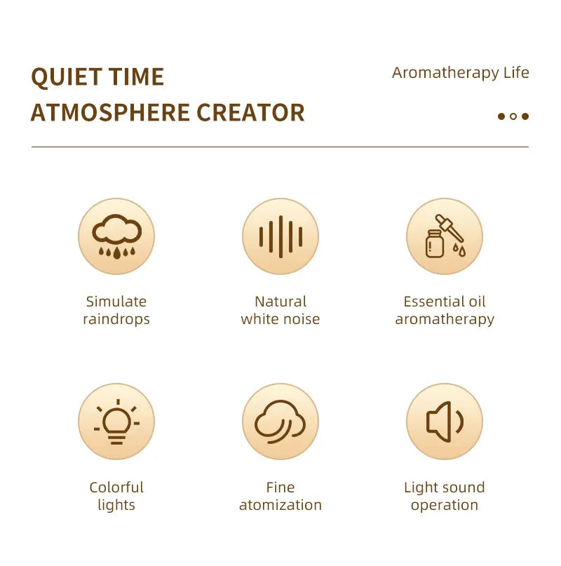 Aroma Humidifier Essential Oil Diffuser - Ultrasonic Air Diffuser with Colorful Lights White Noise - ZOOMNSTORE