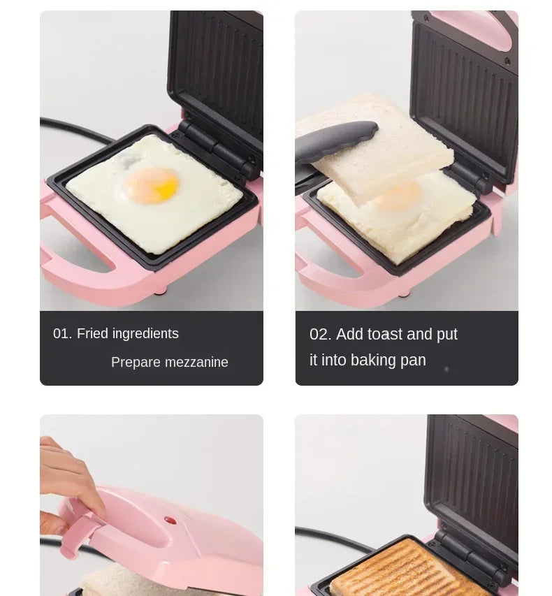 Multifunctional Waffle and Sandwich Maker - Double-Sided Breakfast Toaster