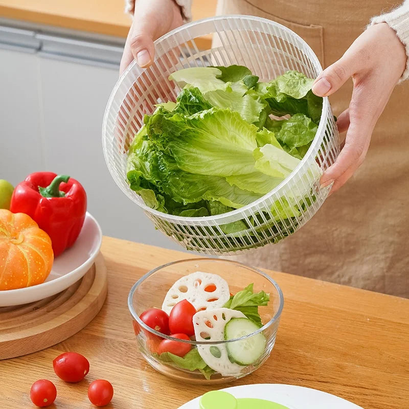 Vegetable Dehydrator Salad Spinner - Manual Kitchen Gadget for Fruits Lettuce - ZOOMNSTORE