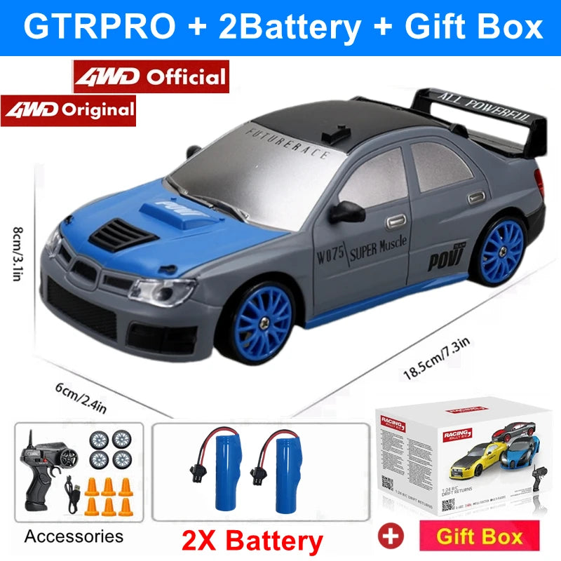 RC Drift Car 4WD - LED Remote Control Racing Vehicle for Kids Adults