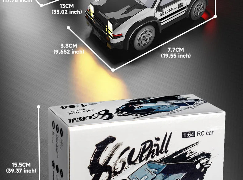 164 RC Drift Car - High-Speed Mini Remote Control Racing Car for Desktop Fun - ZOOMNSTORE