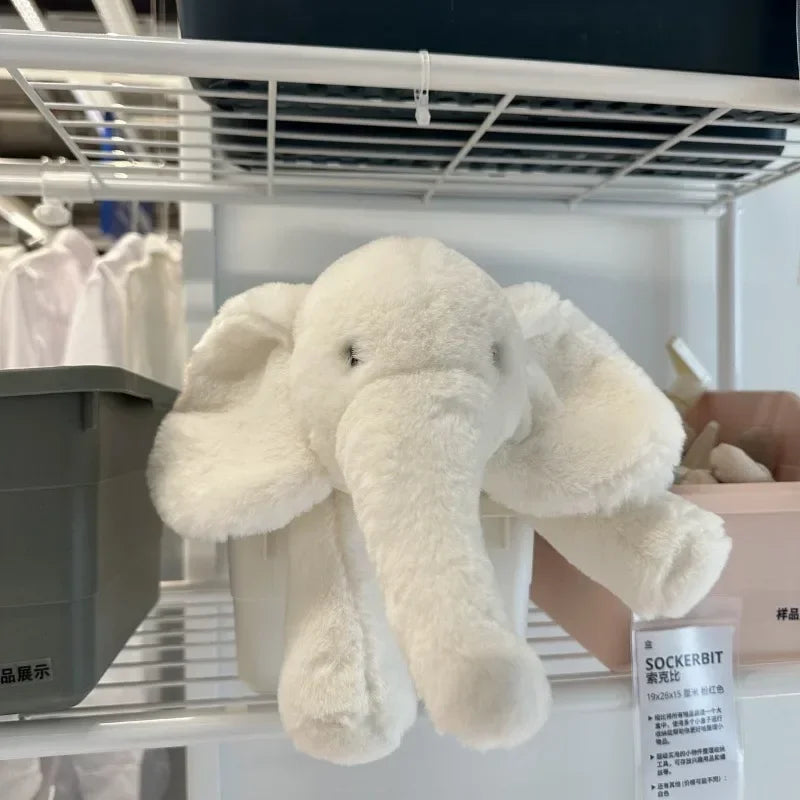 Soft Grey Elephant Plush Toy - Cute Stuffed Animal with Flappy Ears Hugging Pillow for Kids Xmas Gift - ZOOMNSTORE