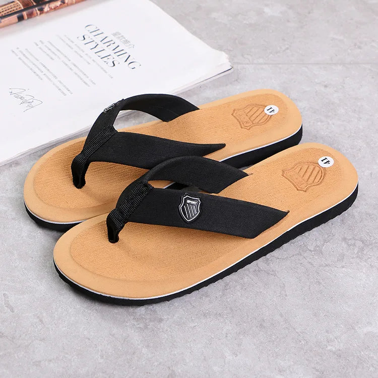 Mens Casual Flip Flops - Non-Slip Summer Beach Sandals