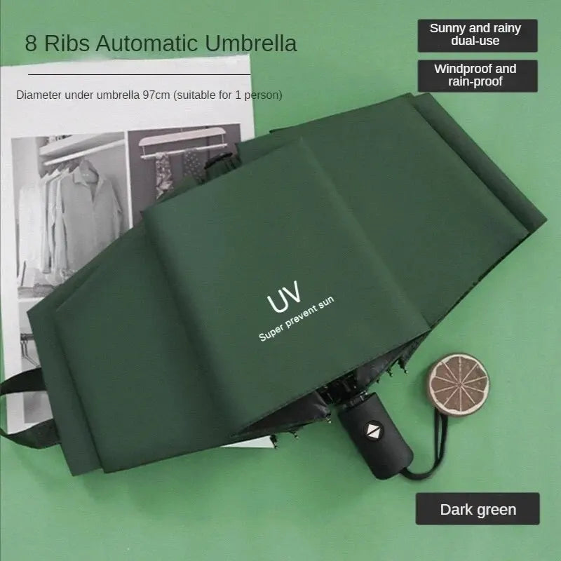 1pc Mini Folding Automatic Umbrella Portable Windproof Light Children Parasol Umbrella Anti UV Rain Sun Umbrella