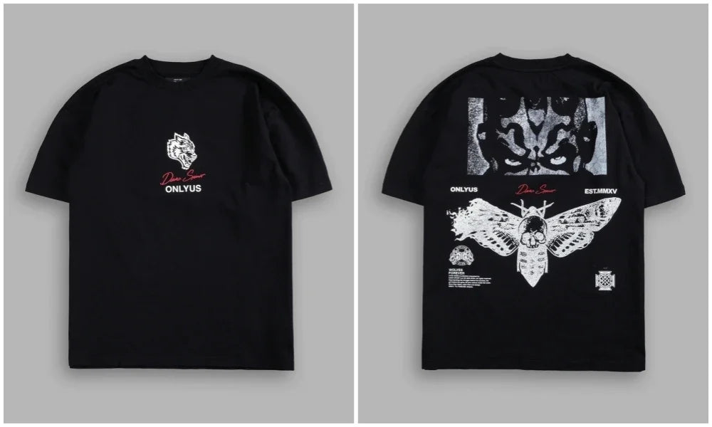 WOLVES CLUB STABILITY "PREMIUM" OVERSIZED TEE IN BLACK Summer Men's and Women's T-shirt Fashion Loose Printed Tops