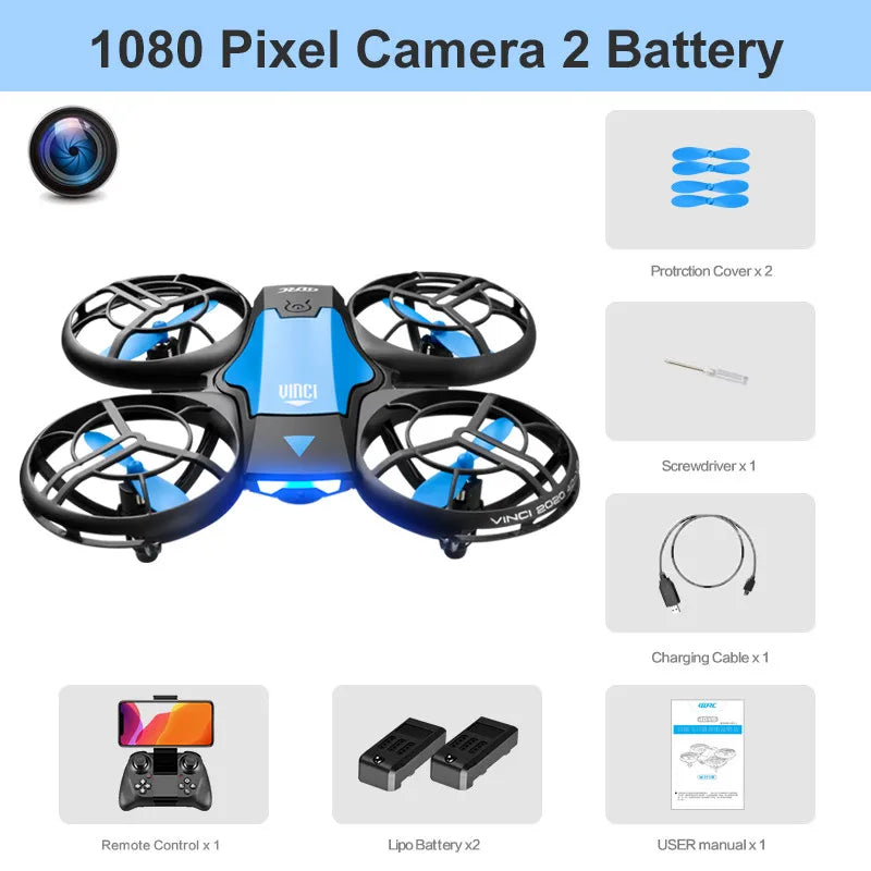 V8 Mini Drone - 4K HD Camera WiFi FPV Height Hold Kids RC Helicopter - ZOOMNSTORE