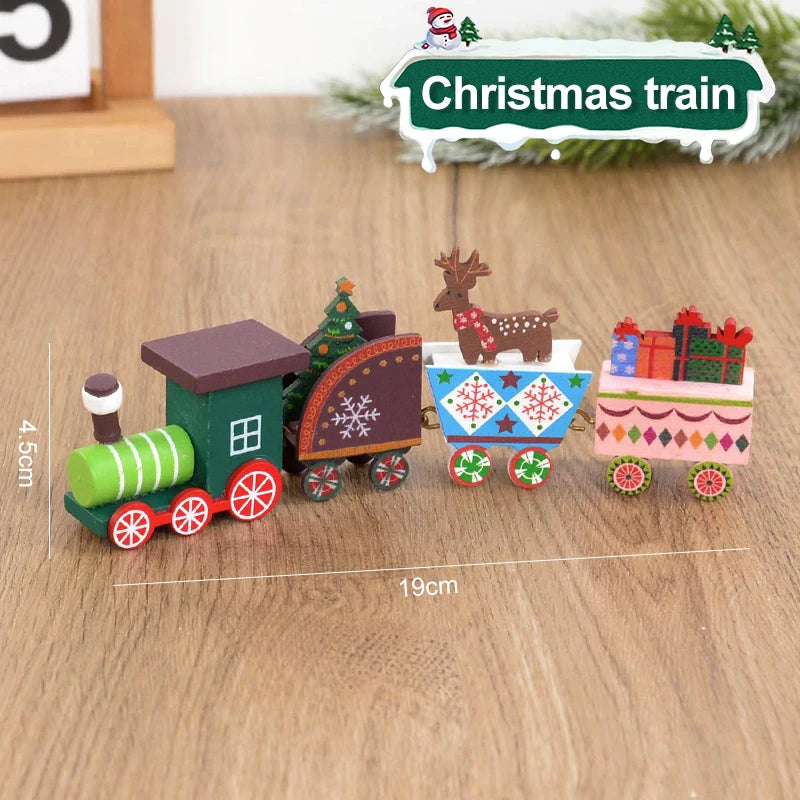 Christmas Wooden Train Ornament - Merry Christmas Home Decoration 2024