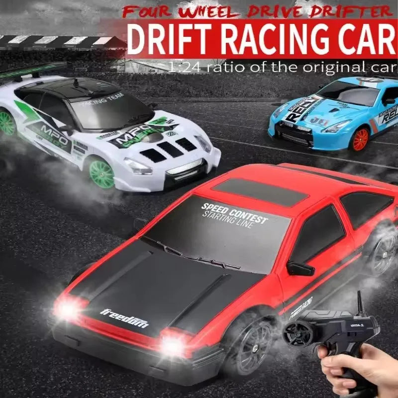 RC Drift Car 4WD - LED Remote Control Racing Vehicle for Kids Adults - ZOOMNSTORE