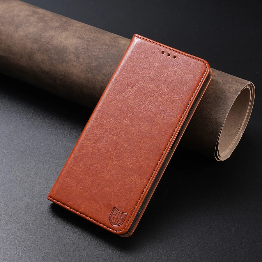 Wallet Skin Friendly Card Slot Magnetic Flip Leather Case For iPhone 17 Pro Max Air 16e 16 15 14 Plus 13 12 11 XR Card Holder
