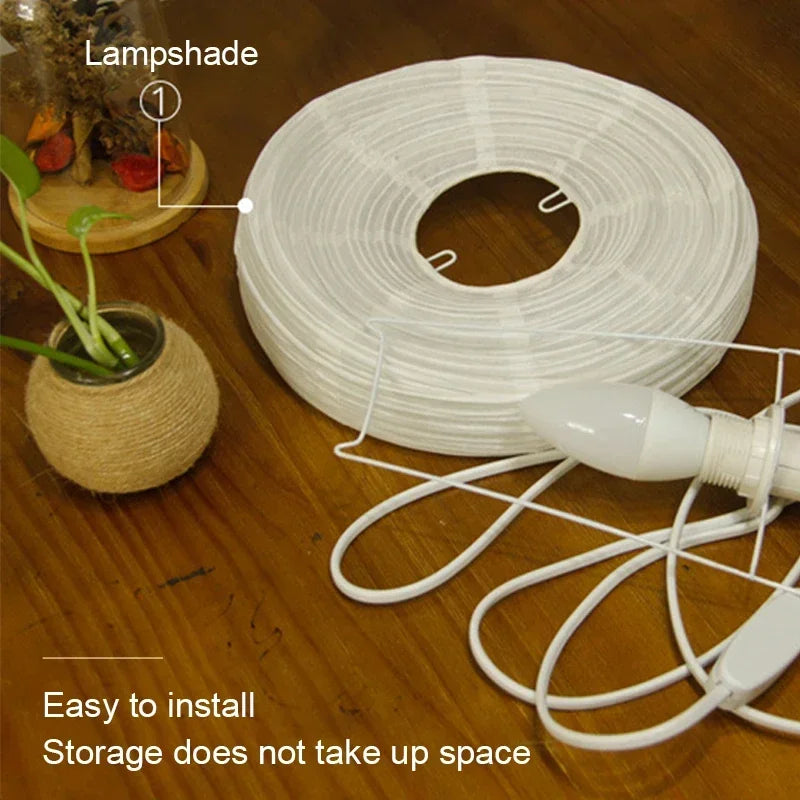 Japanese Lantern LED Table Lamp - Creative Rice Paper Light for Living Room Bedroom Decor - ZOOMNSTORE