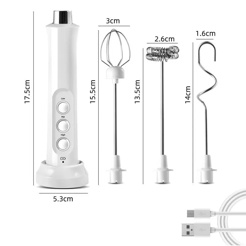 Portable Electric Milk Frother - Handheld Rechargeable Foam Maker Drink Mixer - ZOOMNSTORE