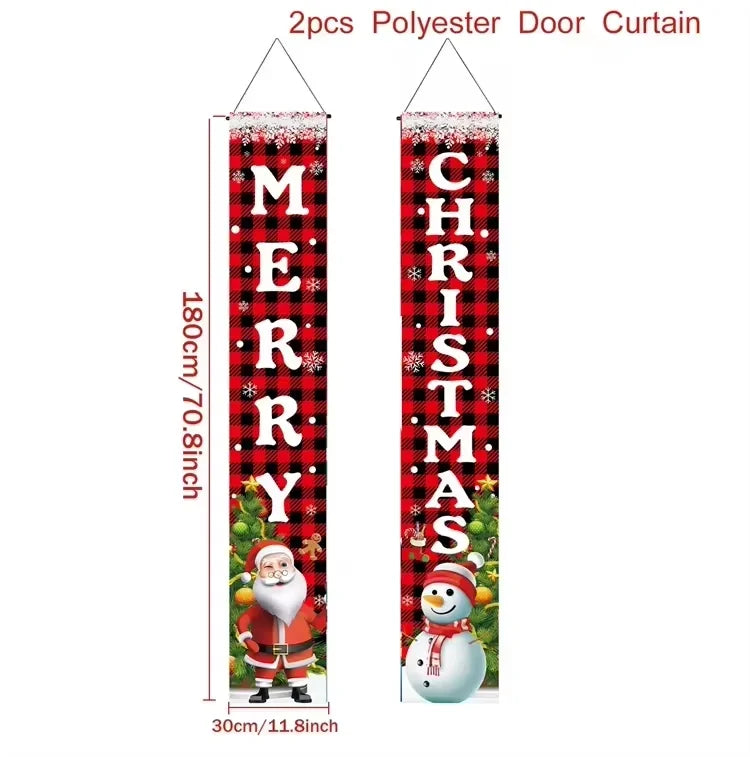 Christmas Door Banner - Festive Xmas Hanging Sign | Holiday Party Decoration 2025