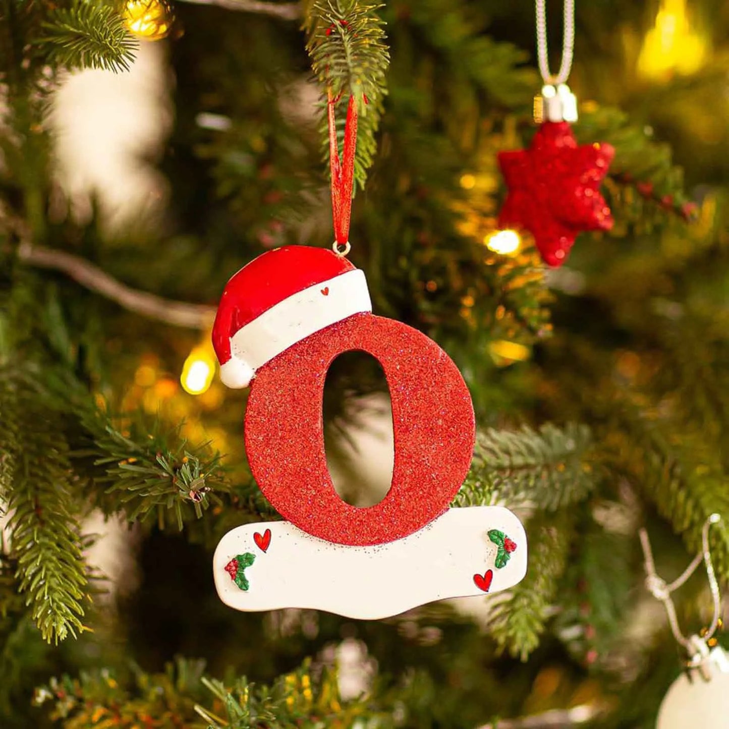 Acrylic Christmas Letter Pendant - DIY Holiday Tree Decoration 26 Letters Ornament