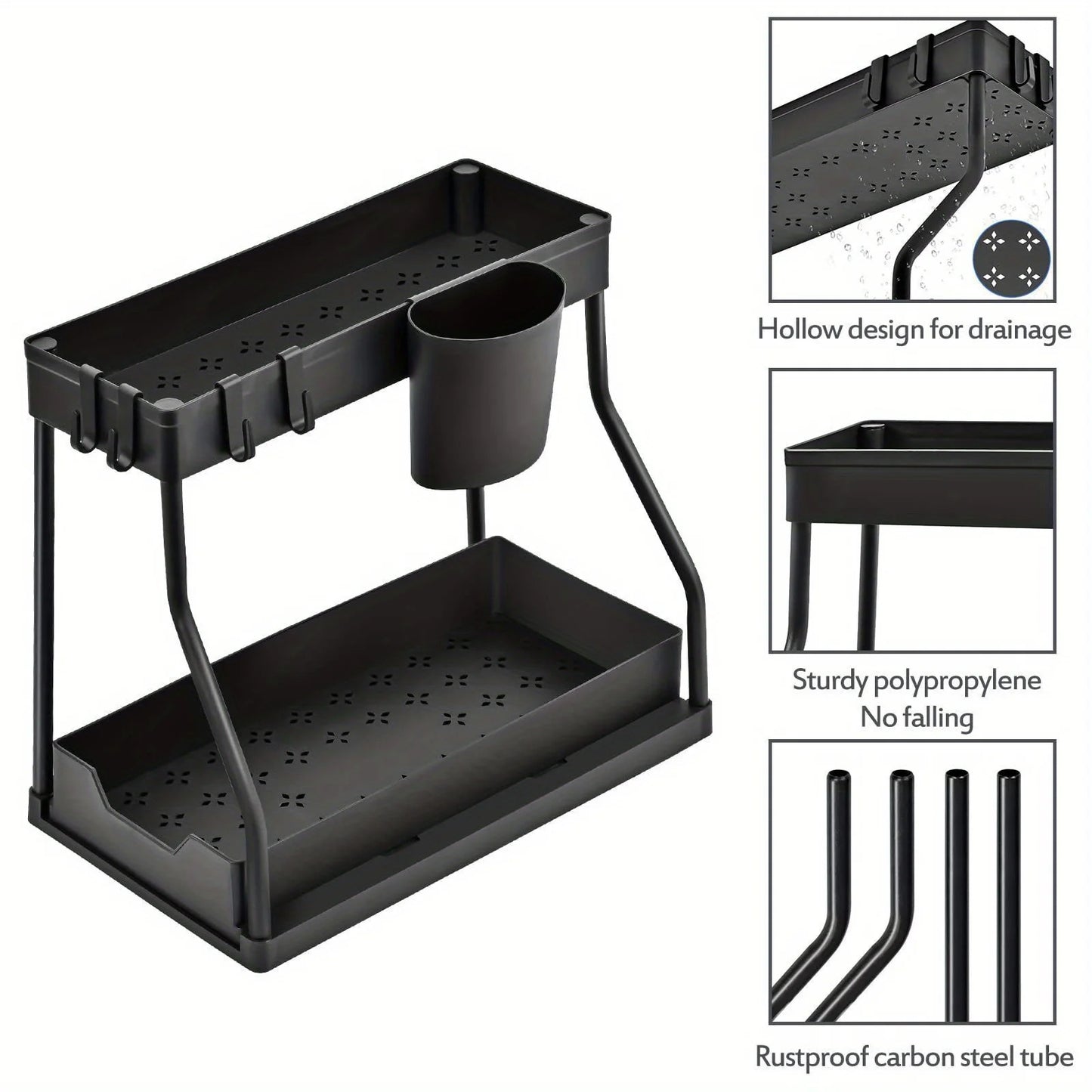 Multi-Layer Kitchen Bathroom Storage Rack - Pull-Out Finishing Organizer - ZOOMNSTORE