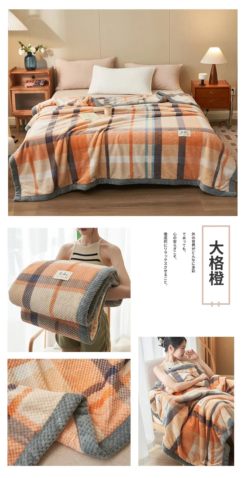 Soft Chenille Knit Throw Blanket - Handmade Machine Washable Cozy for Couch Bed - ZOOMNSTORE