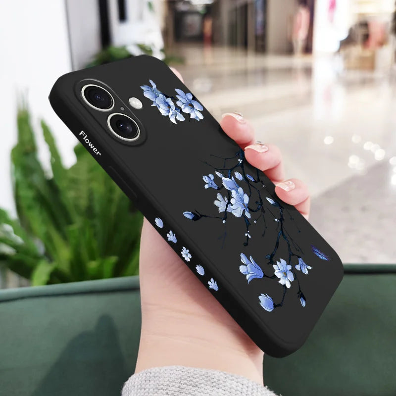 Blooming Orchid Phone Case For iPhone 17 17 Air 16 16e 15 14 13 12 11 Plus Pro Max Mini Silicone Cover