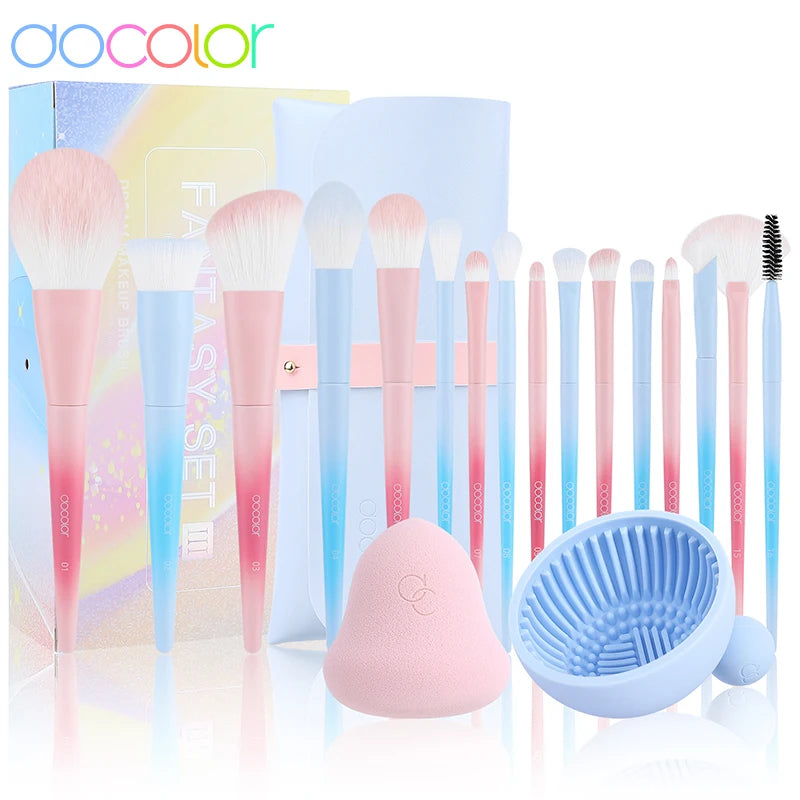 Docolor Makeup Brush Set Professional 10-30pcs Eyeshadow Blush Synthetic Foundation Brush Powder Contour Cosmetic Tool For Women