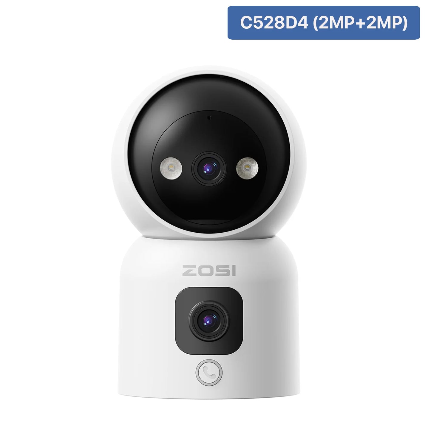 Dual-Lens WiFi Camera - 6MP Indoor Security with 360° Pan Tilt & Two-Way Audio