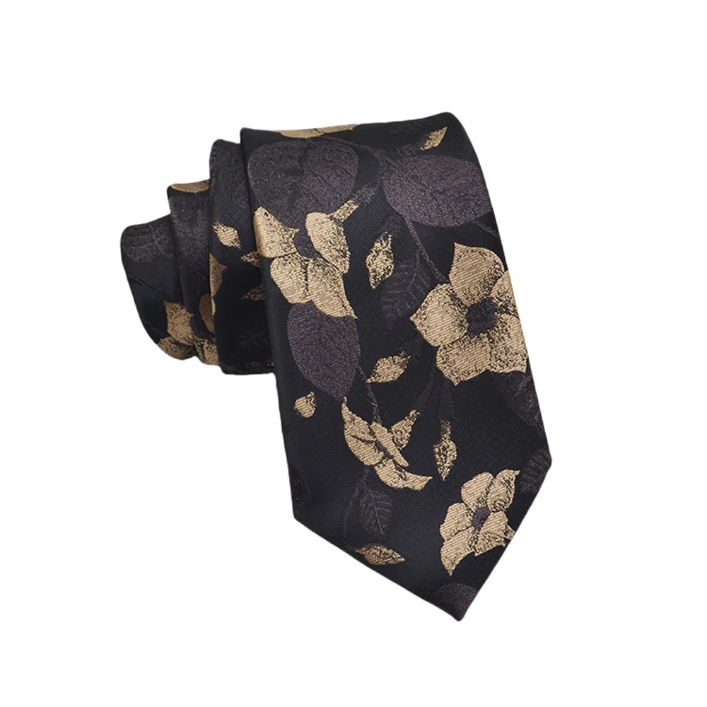 Mens Jacquard Tie - Floral Dot Necktie for Weddings Daily Wear