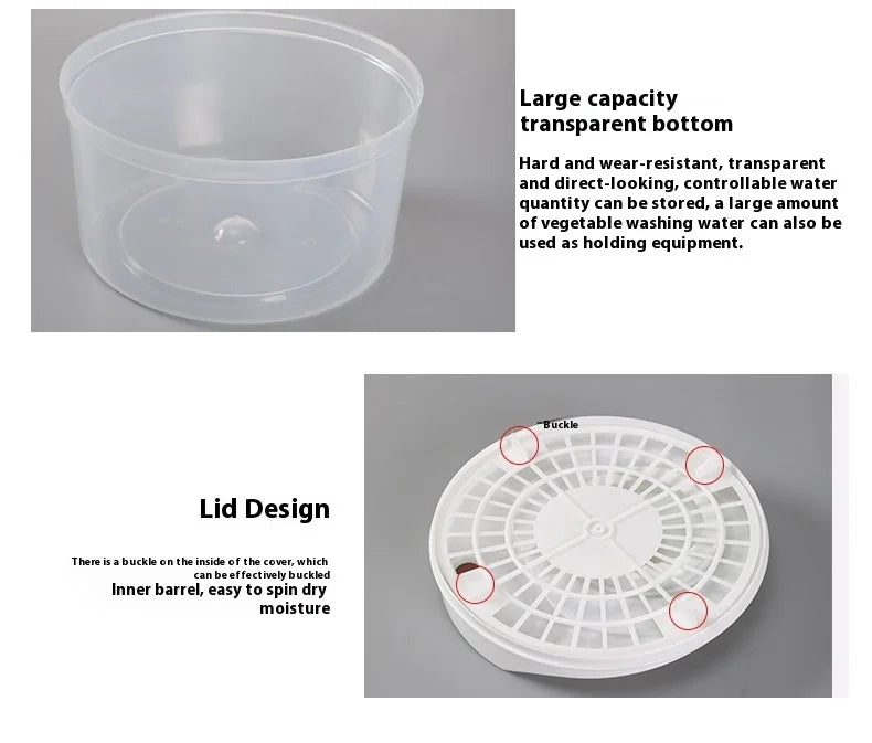 Vegetable Dehydrator Salad Spinner - Manual Kitchen Gadget for Fruits Lettuce - ZOOMNSTORE