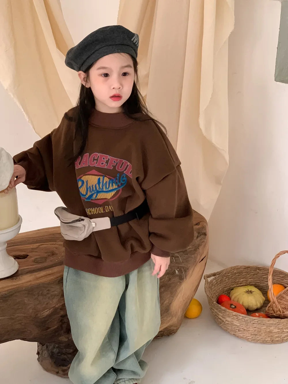 Childrens Fleece Hoodie - Warm Korean Pullover for Boys Girls - ZOOMNSTORE