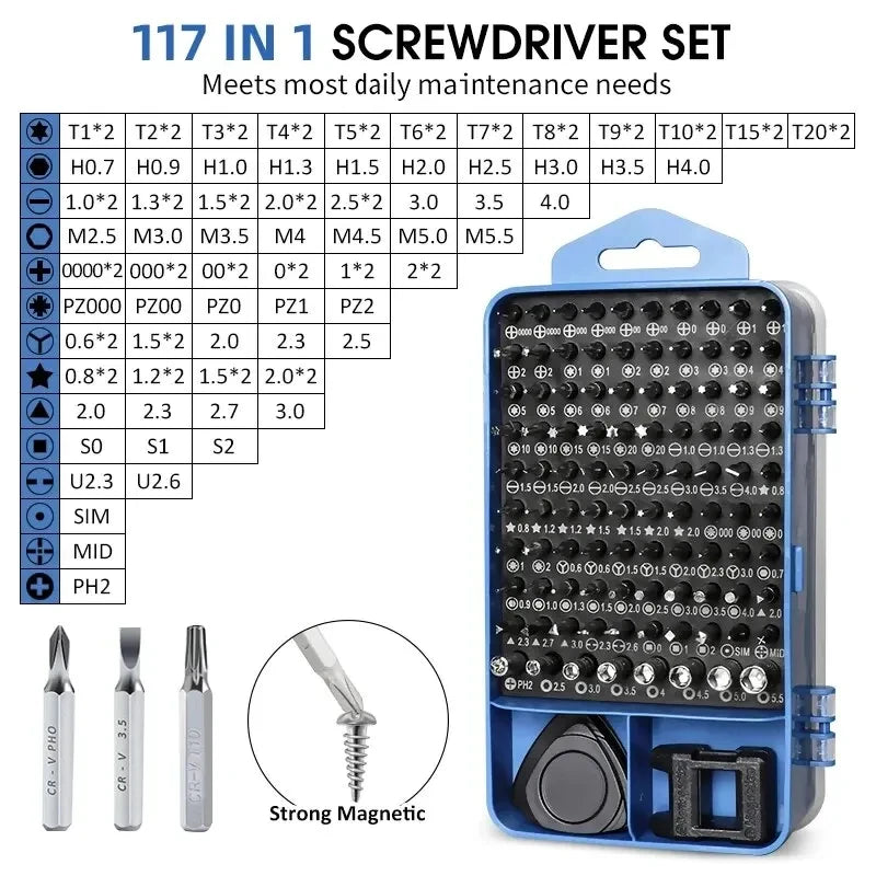Precision Screwdriver Set - 115117 Magnetic Hex Bits for Xiaomi Mac PC iPhone Repair - ZOOMNSTORE