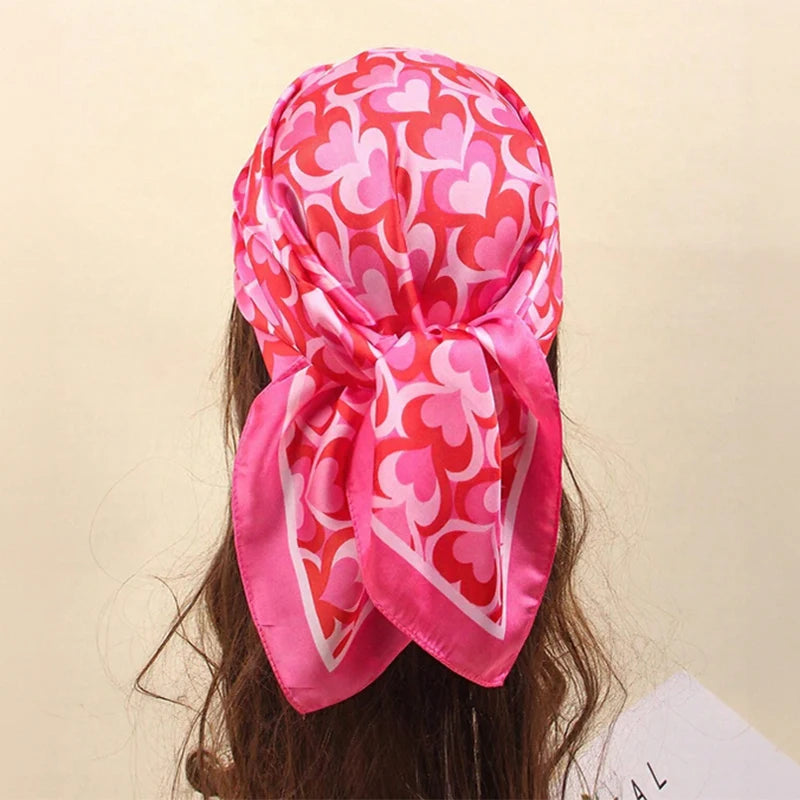 Bohemian Floral Silk Scarf - Tropical Leaf Head Wrap and Bandana