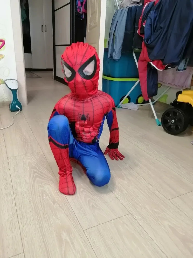 Superhero Spiderman Costume Set - Iron Miles Venom Bodysuit for Halloween Christmas Cosplay - ZOOMNSTORE