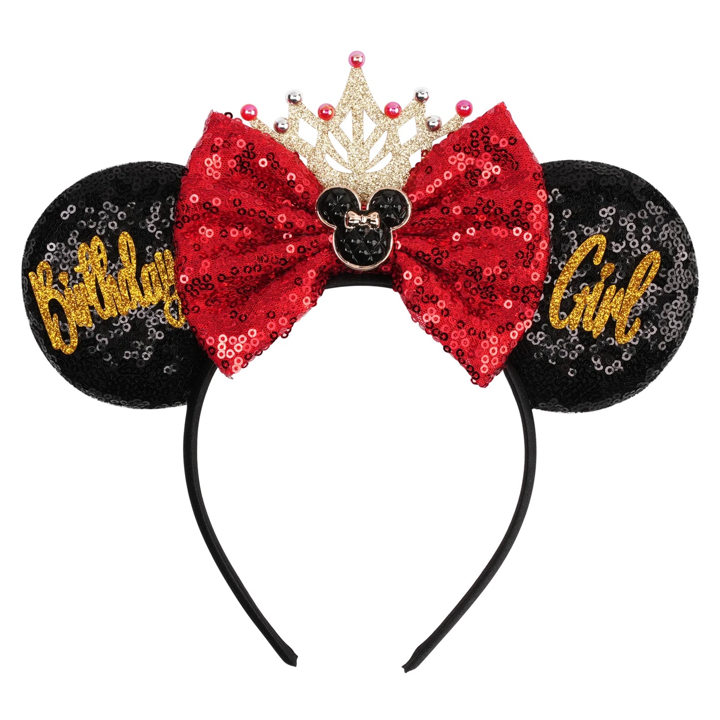 Mickey Mouse Ears Headband - Sequin Hair Bow for Halloween Festival and Cosplay