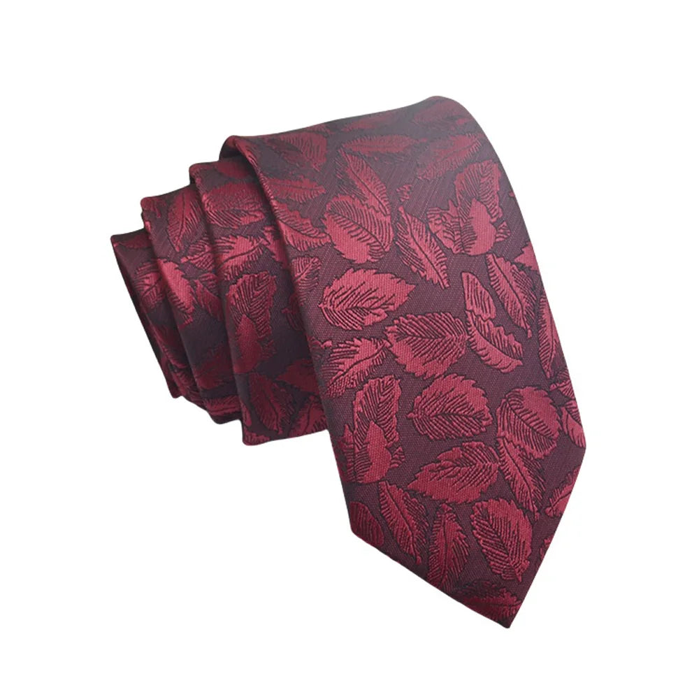 Mens Jacquard Tie - Floral Dot Necktie for Weddings Daily Wear