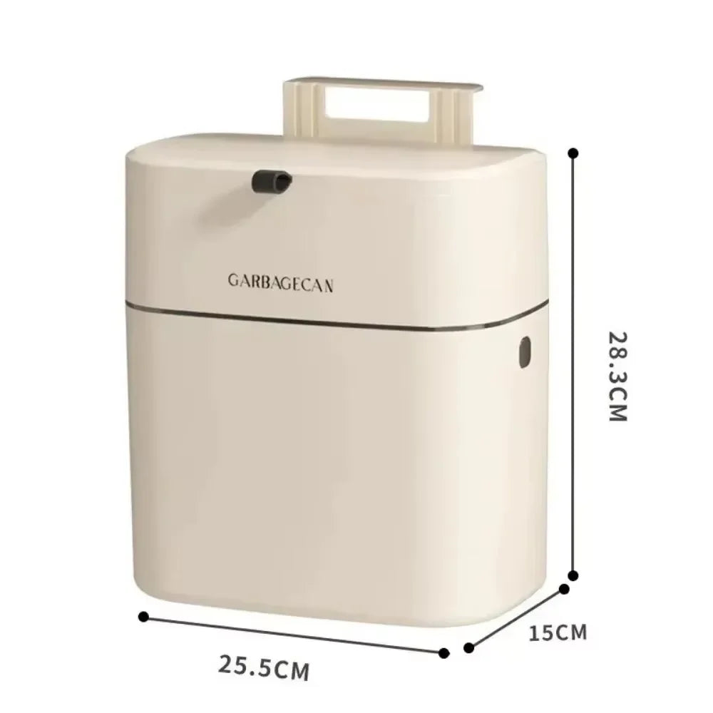 Hanging Trash Can - Stylish Kitchen Bathroom Waste Bin with Flip Cover
