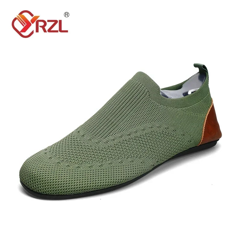 YRZL Loafers Men Soft Driving Moccasins High Quality Flats Male Walking Shoes Breathable Mesh Casual Loafers Slip on Mens Shoes