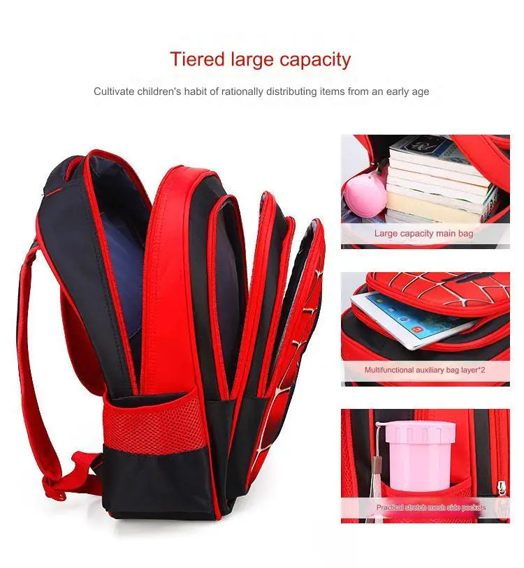 3D Kids Backpack - Durable Spider King Design - ZOOMNSTORE