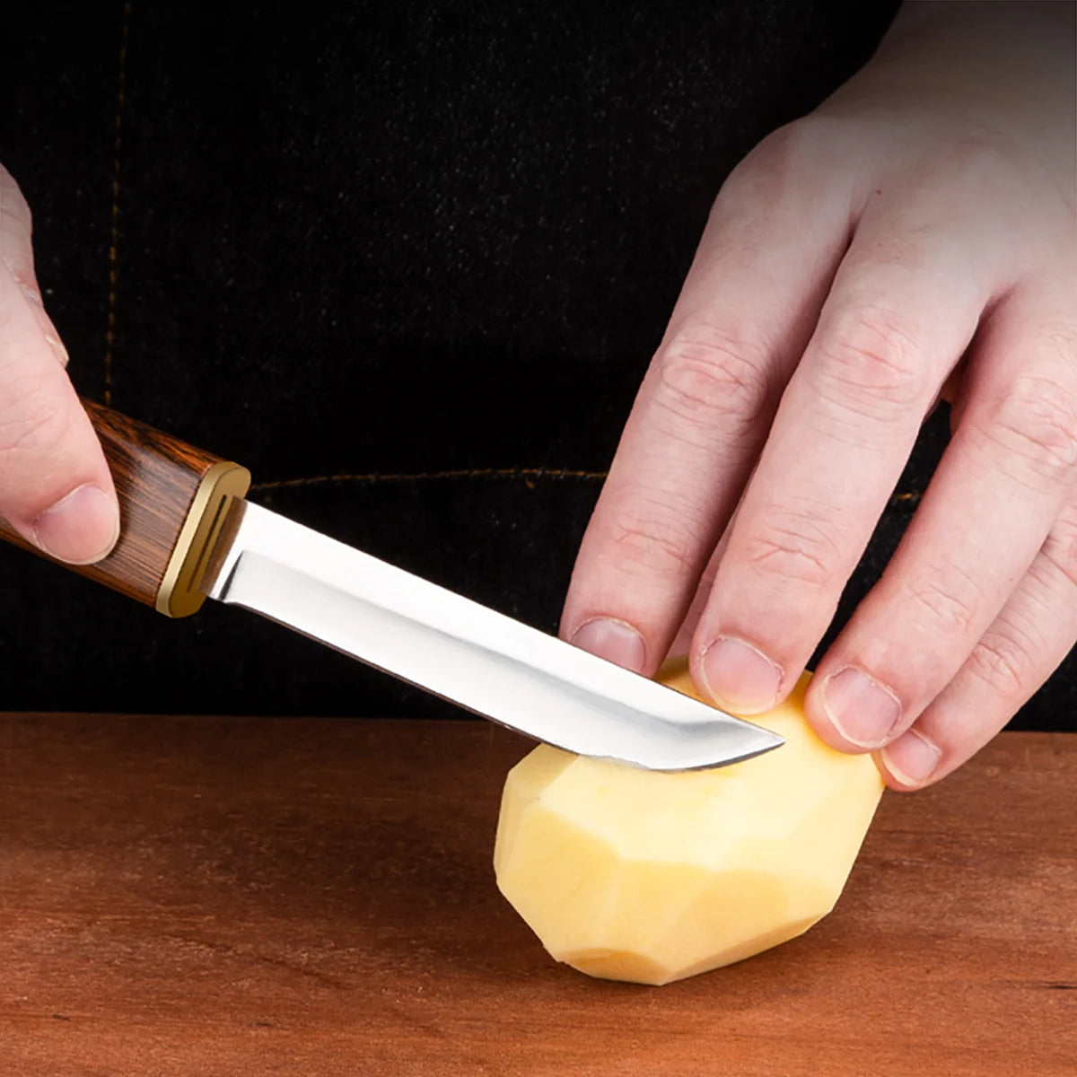 2-in-1 Stainless Steel Utility Knife - Outdoor Paring Meat Cutter