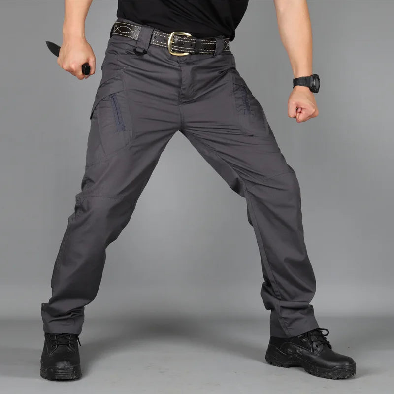 New Work Tactical Pants Men Casual Cargo Trousers Summer Multi-pocket Waterproof Pant Workwear Hiking Training Trousers Male