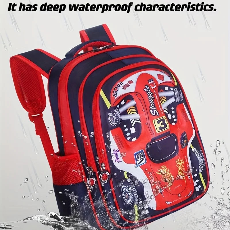Waterproof 3D Car Backpack - Lightweight Preschool School Bag for Kids - ZOOMNSTORE