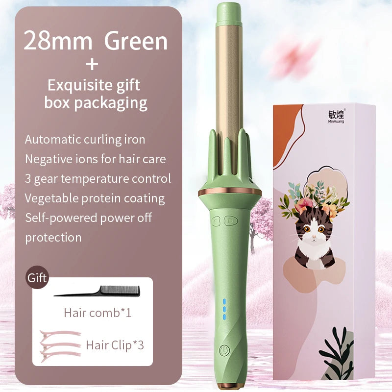 Automatic Hair Curler - Large Wave Curling Iron | Fast Heating Tourmaline Ceramic Wand