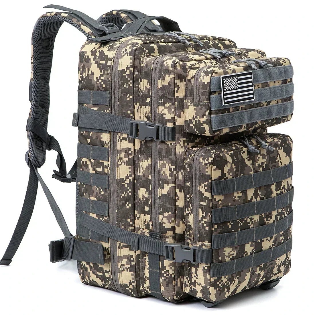 45L Tactical Backpack - Large Capacity Outdoor Hiking Camping Bag for Men Women